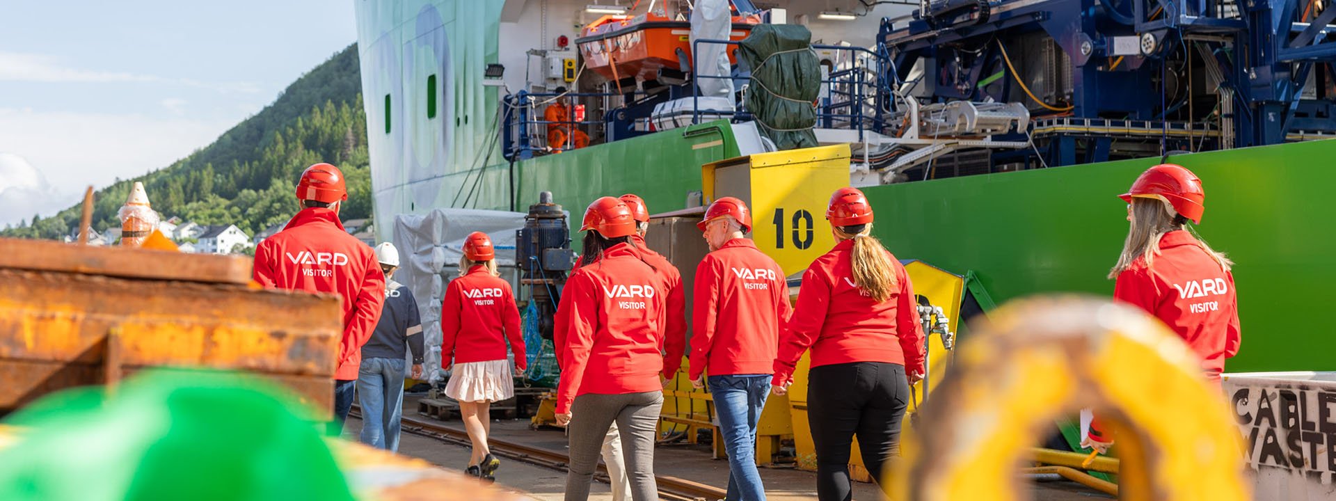 A group of twodayers visiting a VARD shipyard
