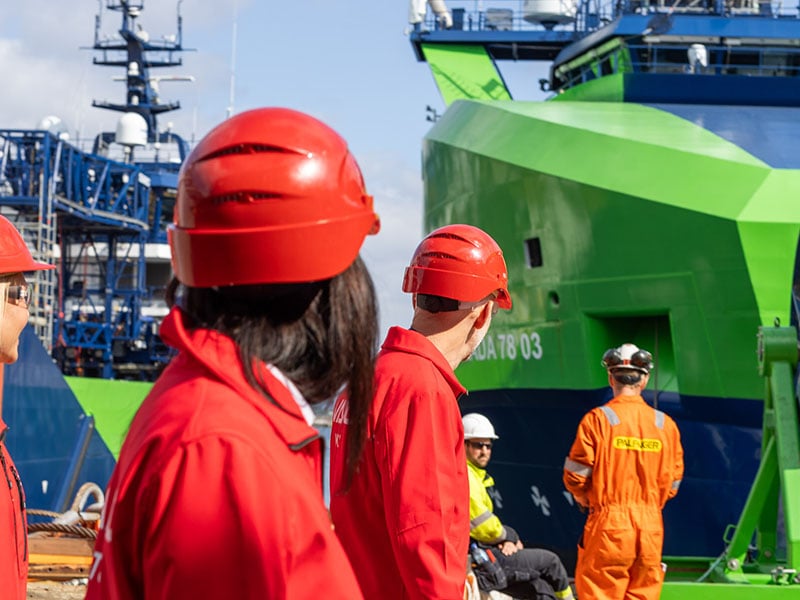 A group of twodayers visiting a VARD shipyard