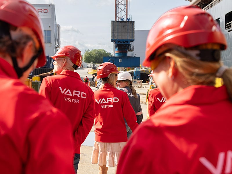A group of twodayers visiting a VARD shipyard